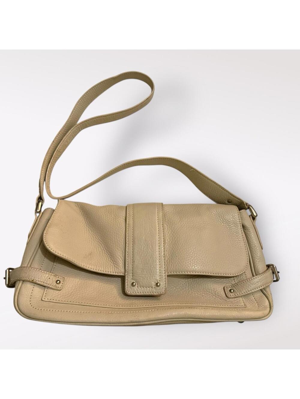 Tignanello Beige Leather Shoulder Bag